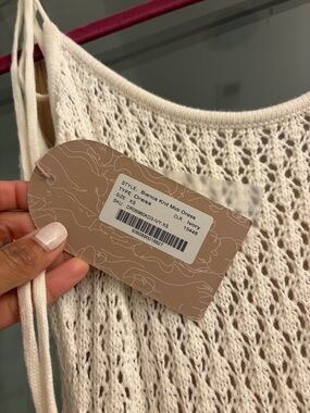 NWT Meshki Ivory Open-Knit Midi Dress